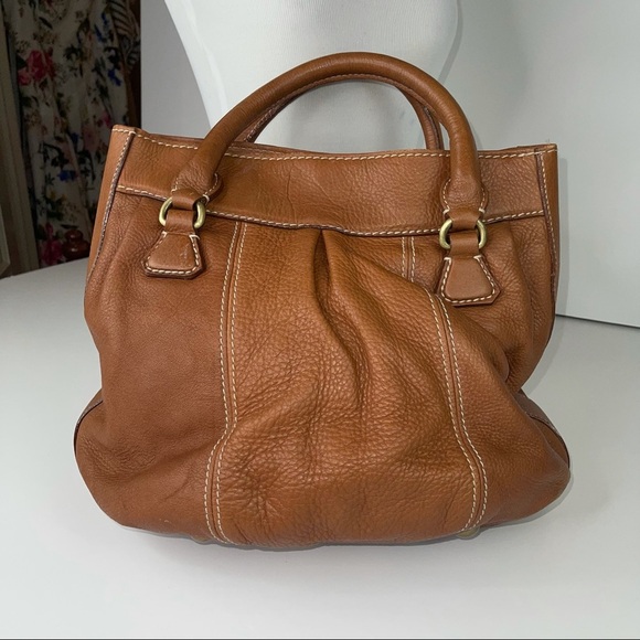 BUTI Italy Brown Leather Handbag With Lock Pocket - Picture 8 of 17